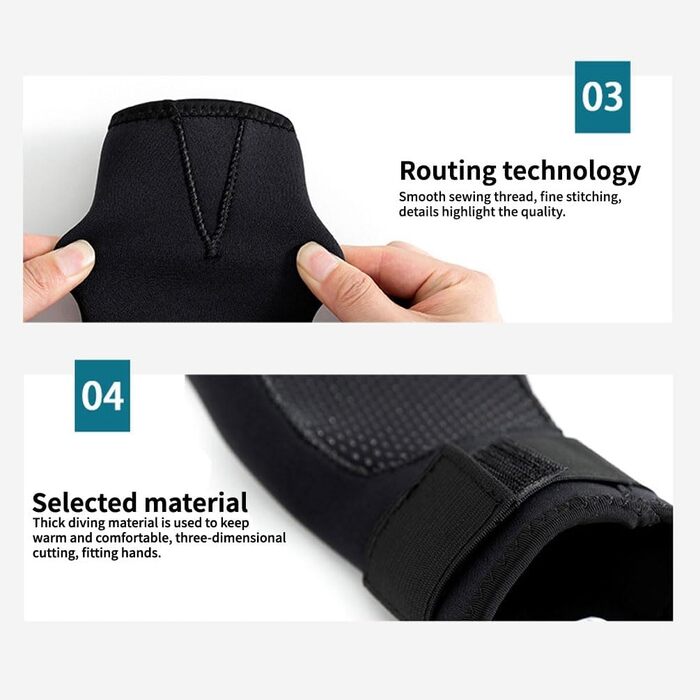 Рукавички для дайвінгу pdodo з неопрену 3/5 мм, чорні, непромокаючі, для чоловіків та жінок, для плавання, серфінгу та риболовлі