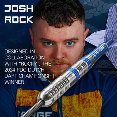 Дартс Target Josh Rock 80% вольфрам, 22/23/24 г, професійний набір з шафтами Pro Grip, крилами Pro Ultra та футляром