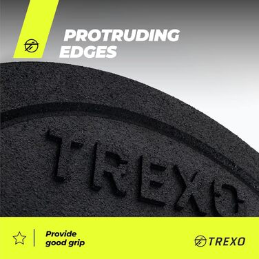 Олімпійський бампер диск TREXO 20 кг, гумований, для штанги 50 мм, кросфіт і силові тренування