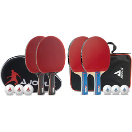 Набір для настільного тенісу JOOLA Duo PRO, 2 ракетки (червона/чорна), 3 м'ячі, чохол, мультиколір, універсальний розмір