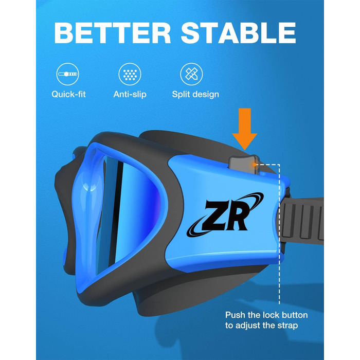 Окуляри для плавання ZIONOR G1 з поляризацією, унісекс, дорослі, жіночі, антизапітніння, 100% захист від УФ-променів, чорно-блакитні