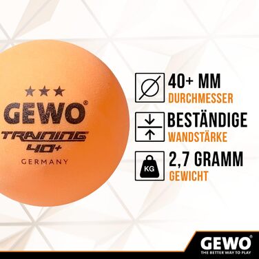 Набір тенісних м'ячів для пінг-понгу GEWO Training 40+ - 24 шт. (Оранжевий)