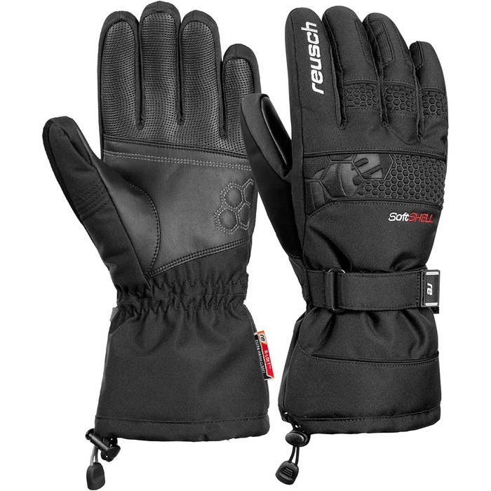 Чоловічі зимові лижні рукавички Reusch GORE-TEX, водонепроникні та дихаючі, чорні/білі, розмір L + комплект з чорними рукавичками без підкладки, розмір 8