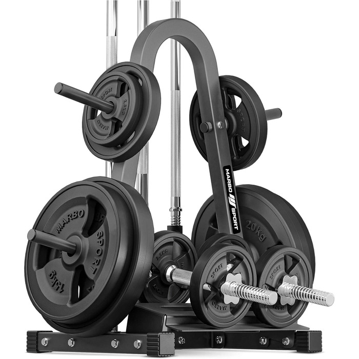 Стелаж для зберігання дисків, гантелей і штанг Marbo Sport MH-S007 2.0, чорний, вантажопідйомність 300 кг