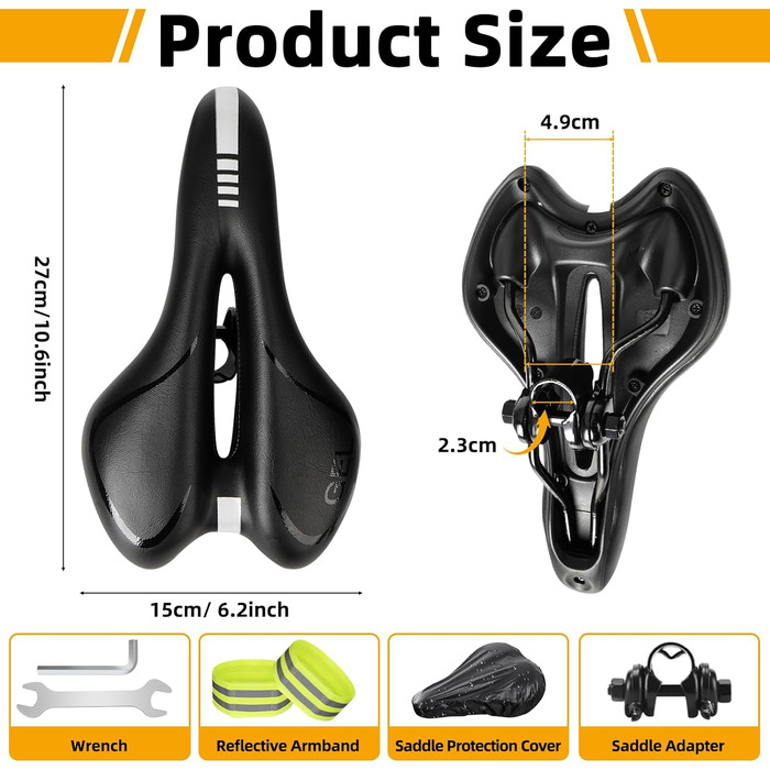 Зручний чоловічий велосипедний сідло з гелевою накладкою, ергономічне спортивне сідло для гірських велосипедів, підходить для чоловіків та жінок