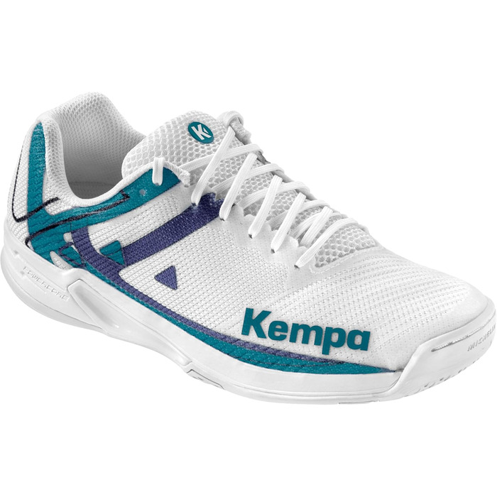 Жіночі гандбольні кросівки Kempa Wing 2.0, розмір 38 EU, білий, блакитний, пурпуровий