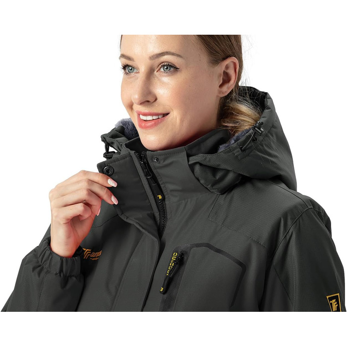 Жіноча зимова куртка YSENTO: водонепроникна, для катання на лижах, софтшелл, флісова, функціональна з капюшоном, темно-сіра