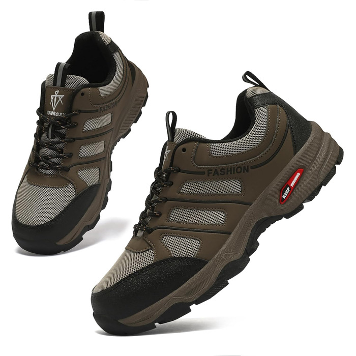 Черевики для хайкінгу чоловічі, дихаючі, трекінгові, легкі, з антиковзким покриттям, спортивні, зелені (колір: коричневий, розмір: 47 EU)