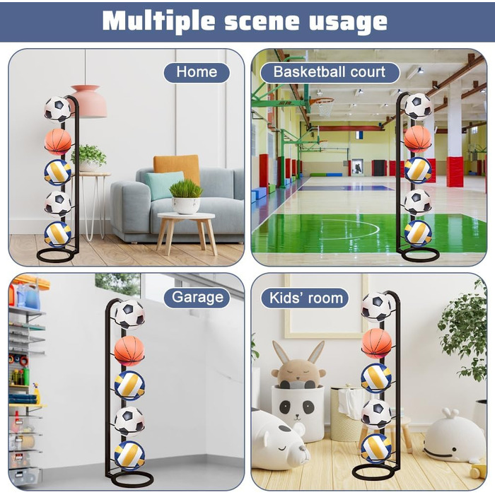 Стійка для зберігання м'ячів для футболу (5 шт.) - білий колір, багатоярусна, для демонстрації