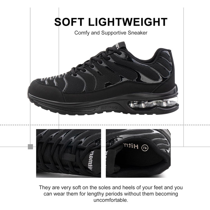 Кросівки для бігу Hitmars: чоловічі та жіночі, спортивні, тенісні, фітнес, бігові. Легкі, чорні, розміри EU 36-48