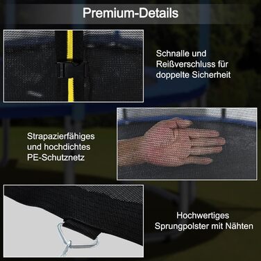 Трамплін COSTWAY для саду: Ø244/305/366/427см, з лебідкою, сіткою безпеки та захисним бордюром, комплект для дачі та саду