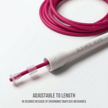 Професійний стрибковий канат Elevate Speed Rope MAX з міцного ПВХ та нейлоновим сердечником, 5 мм, до 3 метрів, рожевий