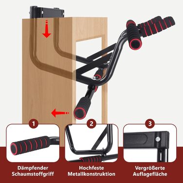 Турнік для дверей Klimmzugstange - турнік для підтягувань на дверний проріз без свердління, з м'якими ручками, 80-90 см