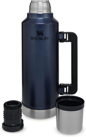 Термос Stanley Classic Legendary 1.9 л, з нержавіючої сталі, 45 годин гаряче/холодне, BPA-free, нічний синій, для напоїв, спідомий у посудомийці