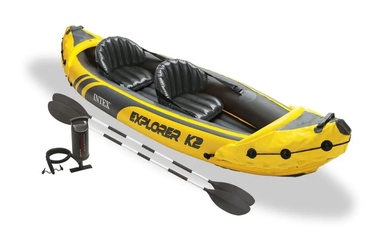 Надувний двомісний каяк Intex Explorer K2 з веслами та насосом, 68307