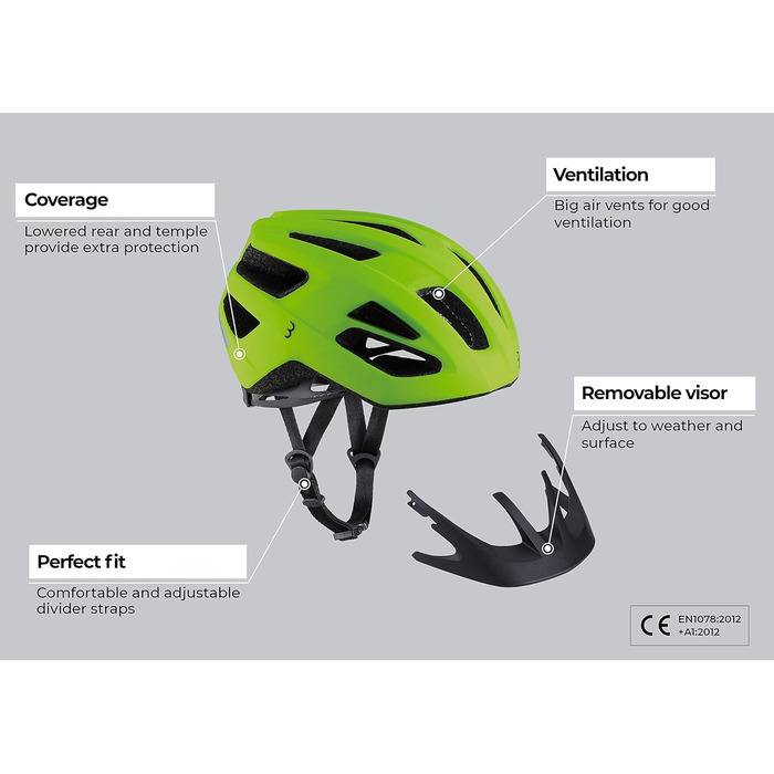 Велошолом BBB Kite 2.0 для шосе і MTB, знімний візор, кріплення для LED, BHE-29B, розмір L (58-61 см), глянцевий синій
