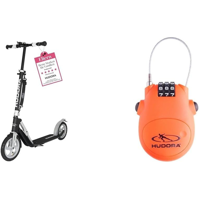Самокат HUDORA BigWheel Air 230 з ручним гальмом, алюмінієвий, надувні колеса, міський, регулювання висоти, до 120 кг