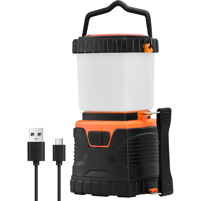 LED кемпінговий ліхтар VEVOR 1000 лм, 360° освітлення, 4 режими, USB-зарядка, для кемпінгу, риболовлі, відключень електроенергії, авторемонту