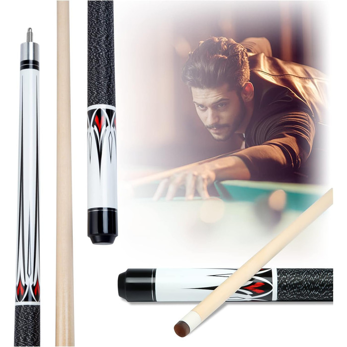Кю (бильярдний кий) Teekerwan 58 дюймів - комплект з 2 шт. з клена, вага 20 oz, 1/2