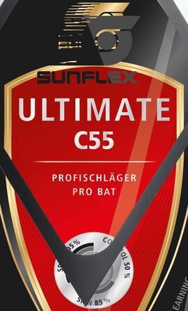 Професійна ракетка для настільного тенісу Sunflex Ultimate C55, ITTF сертифікат, багатошаровий гумовий покриття, ергономічна ручка, для різноманітної гри