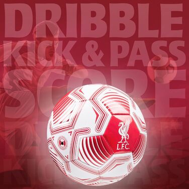 М'яч для футболу Liverpool FC, офіційний ліцензований м'яч, розмір 3, 4 або 5 - подарунок для фанатів, білий/червоний