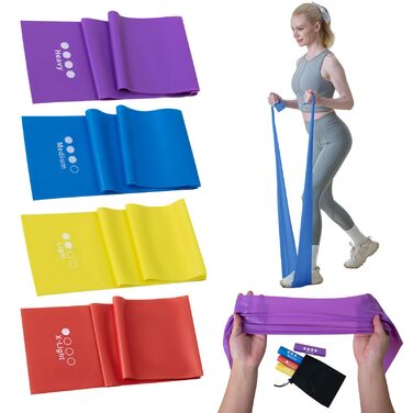 Гумові еспандери Good Nite Fitnessbänder 4 шт. - для фітнесу, пілатесу, йоги та силових тренувань (4 рівні опору) + сумка для зберігання
