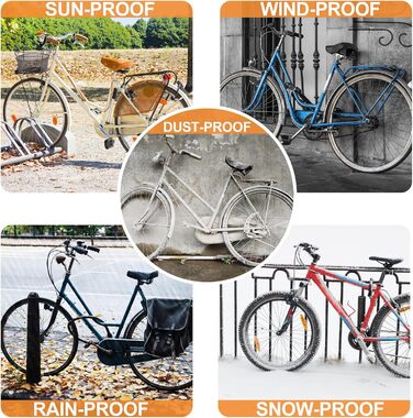 Водонепроникний чохол для велосипеда E-bike 420D Oxford з відбиваючими смугами та пряжками (підходить для велосипедів до 172 см)