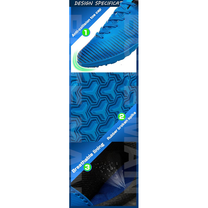 Футбольні бутси для чоловіків та дітей: шипована підошва, для тренувань, футболу, атлетики, унісекс