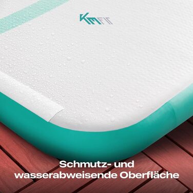 Airtrack килимок надувний 4м для гімнастики, фітнесу та йоги з електронасосом та ремкомплектом, м'ятно-зелений