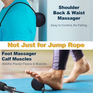 Стрибкова скакалка Coniflor 2-в-1 для жінок, чоловіків та дітей - без перекручування, з підшипниками та зручними ручками для швидких фітнес-тренувань, чорна