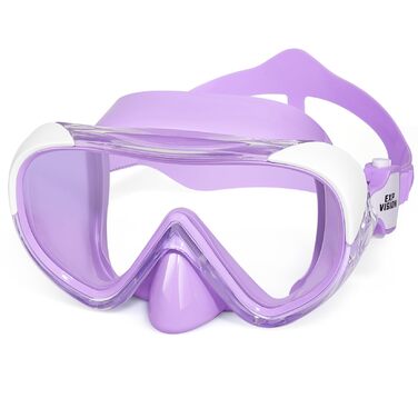 Дитячі окуляри для плавання Kinder Taucherbrille 180° Антиблікові, з носовою перегородкою, герметичні, для підлітків 4-15 років, колір Аметист