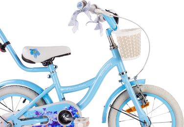 Дитяче велосипед Sun Baby Flower Bike для дівчаток, 16 дюймів, знімний ручка-штовхач, 2-6 років (Блакитний)