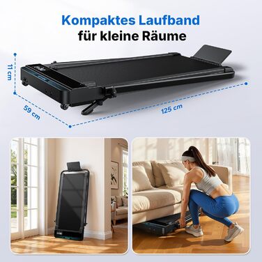 MERACH Walking Pad - біговий доріжки 3-в-1 для дому та офісу, регулювання нахилу 0-6%, швидкість 0-12 км/год, тиха робота 45dB, LED дисплей