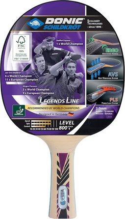 Настільна ракетка DONIC SCHILDKRÖT Legends 800 FSC, дерев'яна, професійна
