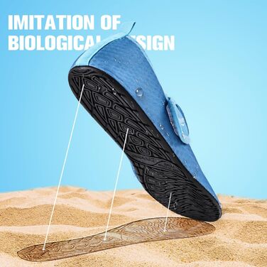 Чоботи для плавання WateLves: аквашузи, шкарпетки для води, пляжні та басейнові для чоловіків та жінок (44/45 EU, синій)