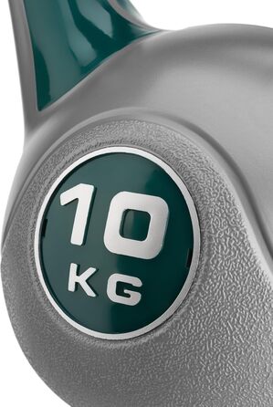 Гиря Gymtek 10 кг для кросфіту та фітнесу, ергономічна ручка, темно-зелена, для силових тренувань вдома та в залі