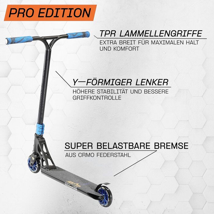 Трюковий самокат STAR SCOOTER 110мм, алюмінієвий, ABEC-9, для дітей від 8 років, для міста, HIC, для досвідчених