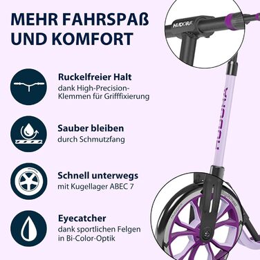 Самокат HUDORA BigWheel 205 Advanced алюмінієвий, до 100 кг, складаний, для дітей, підлітків і дорослих