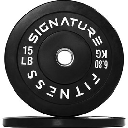 Олімпійські диски Signature Fitness 5,1 см зі сталевою втулкою, чорні, 6,8 кг, пара або набір