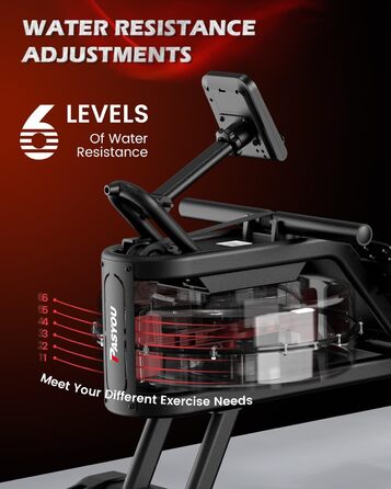 PASYOU Ручний тренажер для дому з водою, до 150 кг, Bluetooth, Kinomap App, вертикальне зберігання, PW30