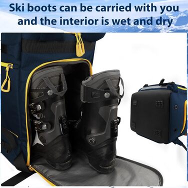 Сумка для лиж HP з відділенням для шолома, 70L (Блакитна)