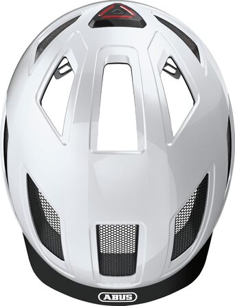 Велосипедний шолом ABUS Hyban 2.0 з LED ліхтарем, білий, ABS, універсальний розмір M (52-58 см), для жінок і чоловіків