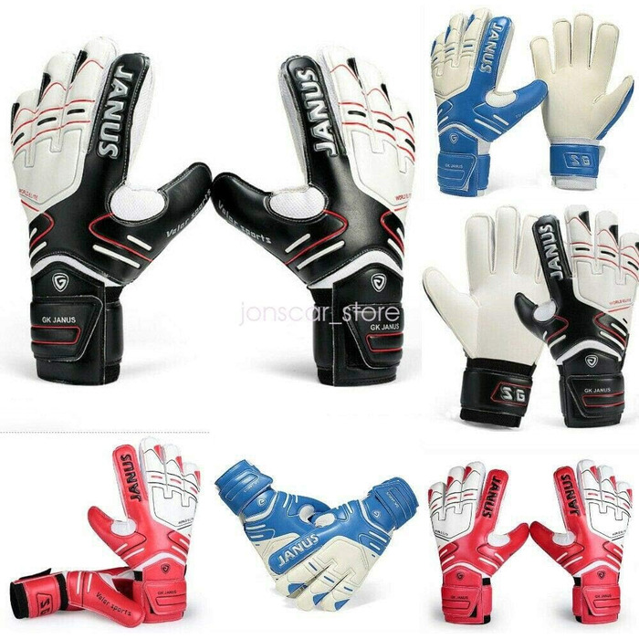 Професійні воротарські рукавички для футболу з захистом пальців з латексу, чорні, розмір 8 (для дітей та дорослих)