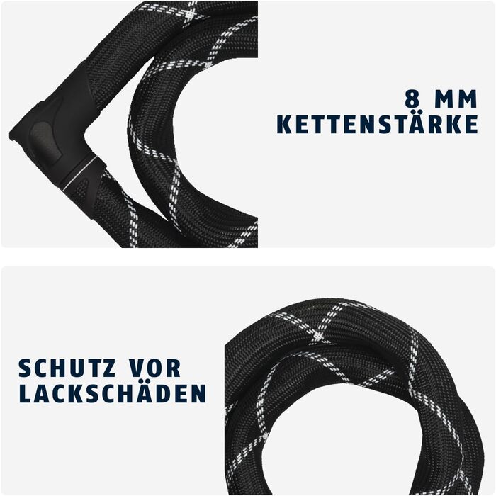 Замок для велосипеда ABUS Iven Chain 8210 - сталевий, 140 см, рівень захисту 10