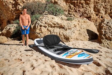 Надувна SUP-дошка Bestway Hydro-Force White Cap з сидінням, 305x84x12 см, комплект для веслування