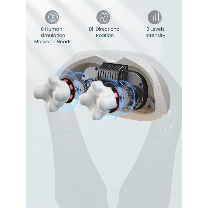 Масажер для шиї Careboda з підігрівом, 3 швидкості, електричний Shiatsu масажер для зняття болю в шиї та плечей. Ідеальний подарунок для водіїв та офісних працівників, чорний