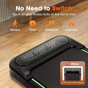 Бігова доріжка Alphaflow Walking Pad для дому та офісу з нахилом 4%, LED-дисплеєм та дистанційним керуванням