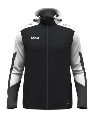 Чоловіча спортивна куртка з капюшоном JAKO Dynamic, розмір 4XL, чорна/біла/антрацит