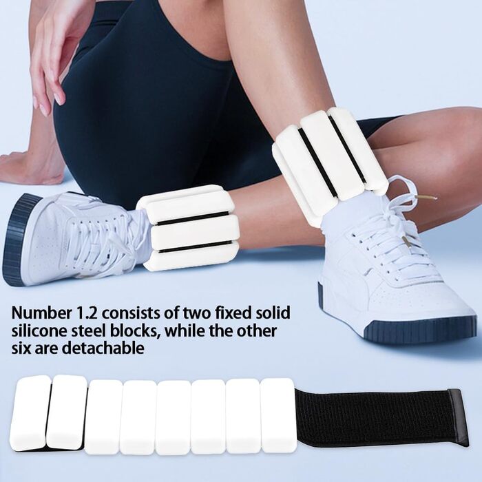 Набір обтяжувачів для зап'ястя та кісточок, регульовані (2 шт., 0.45 кг) для йоги, пілатесу та фітнесу