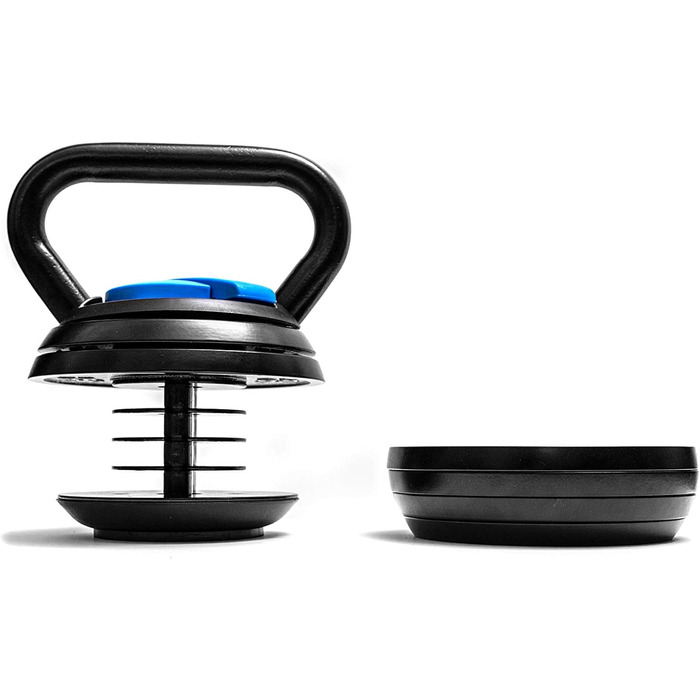 BRAINGAIN Smart Kettlebell регульована 3-18 кг, 7-в-1 | 7 рівнів ваги (3, 5.5, 8, 11, 13.5, 16, 18 кг) | Для домашніх тренувань, компактний дизайн
